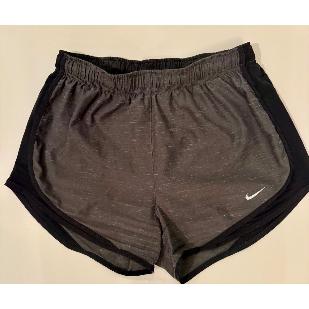 Nike Womens Dri-FIT Tempo Running Shorts Gray Black Space Dye Heather Medium M